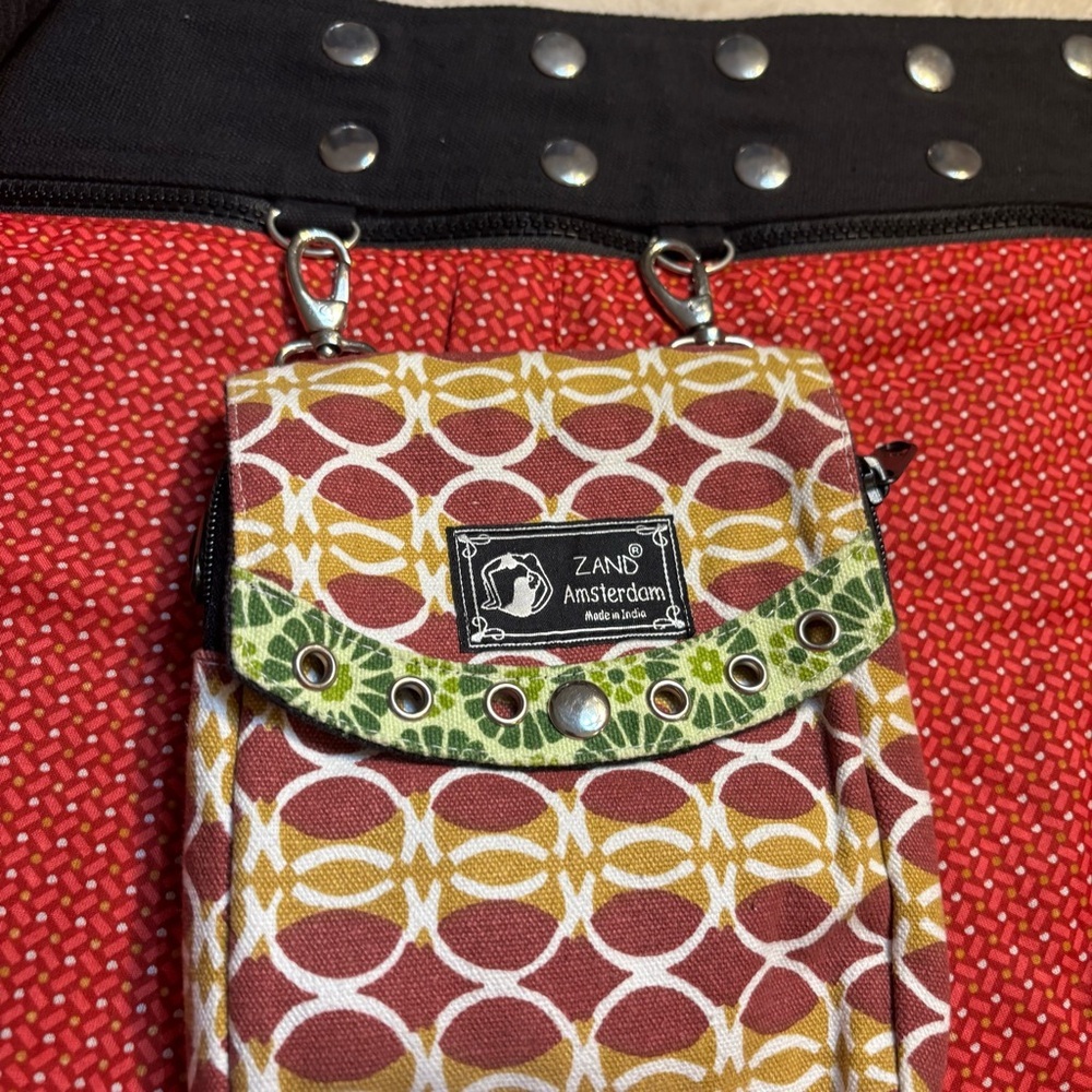 NEW Set Mini Skirt & Bag Zand Amsterdam OS Reversible Skirt Crossbody Bag Maroon - Picture 7 of 16